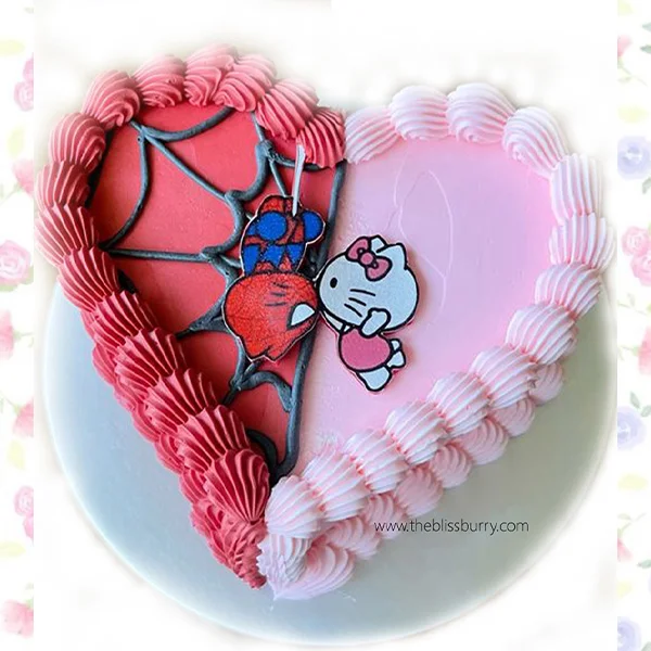 Spiderman Hello Kitty Butter Cake