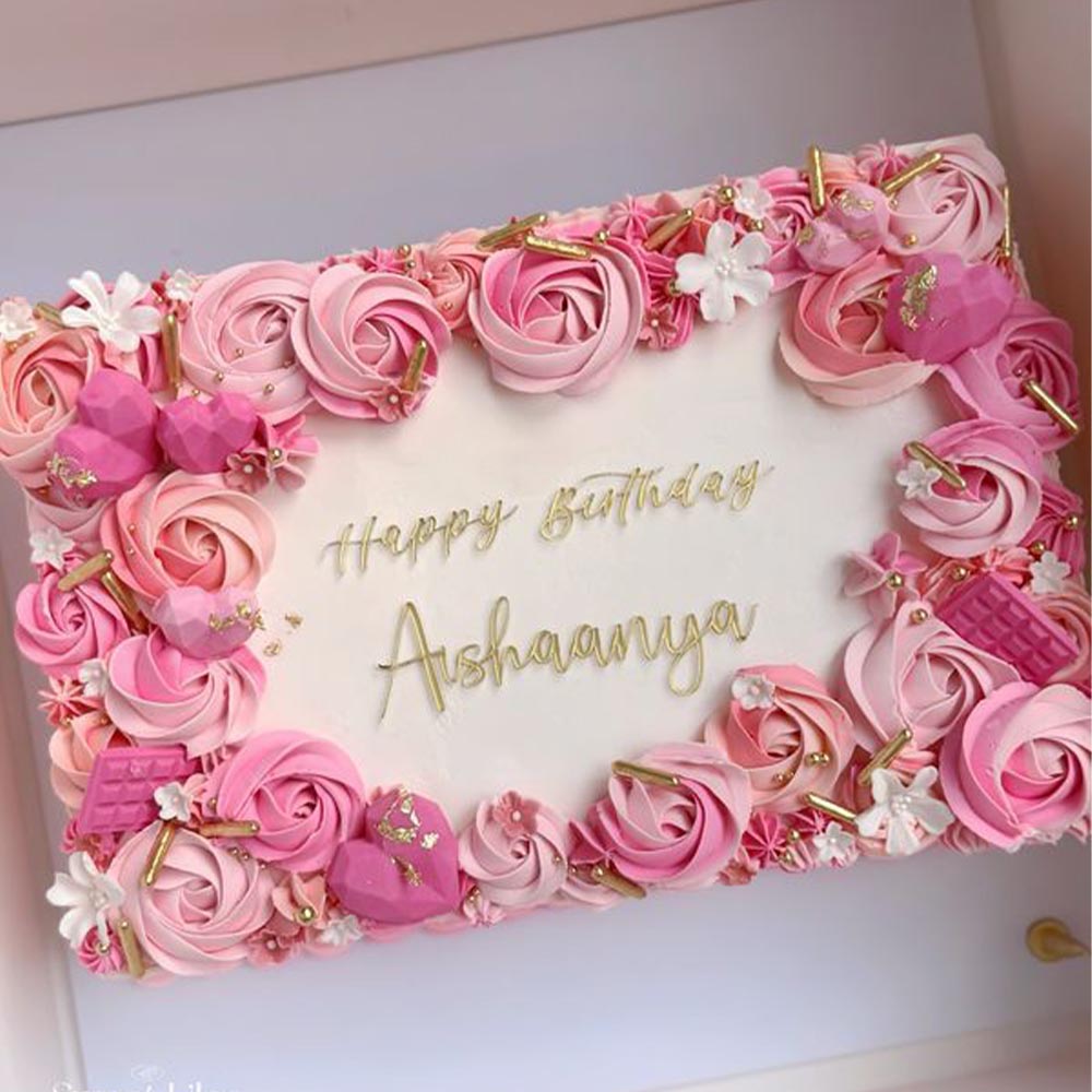 Pink Flora Cascade Cake
