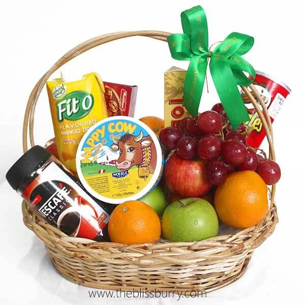 Deluxe Fruits &amp; Goodies Basket