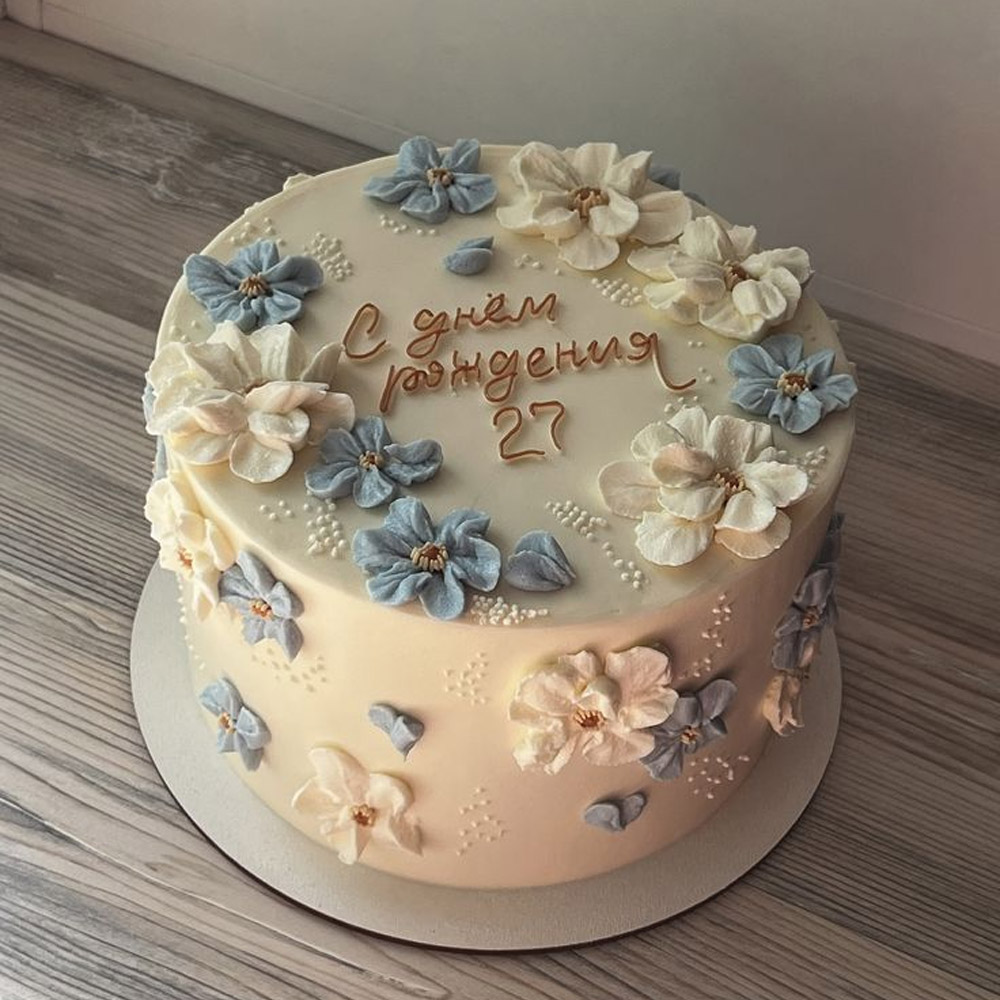 Azure Bloom Cake
