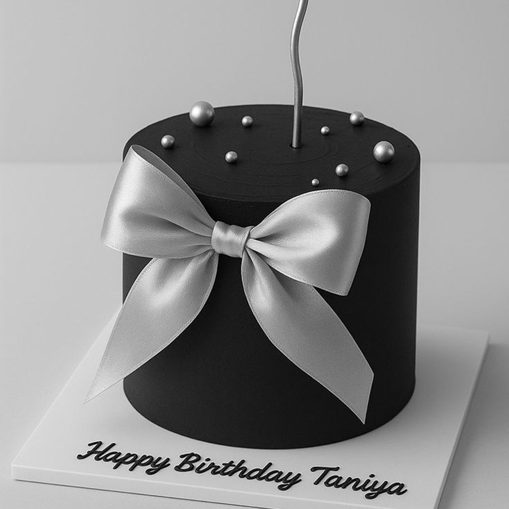 Charcoal Bow Elegance Cake