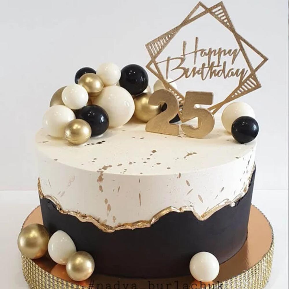 Black and Gold Drip Cake