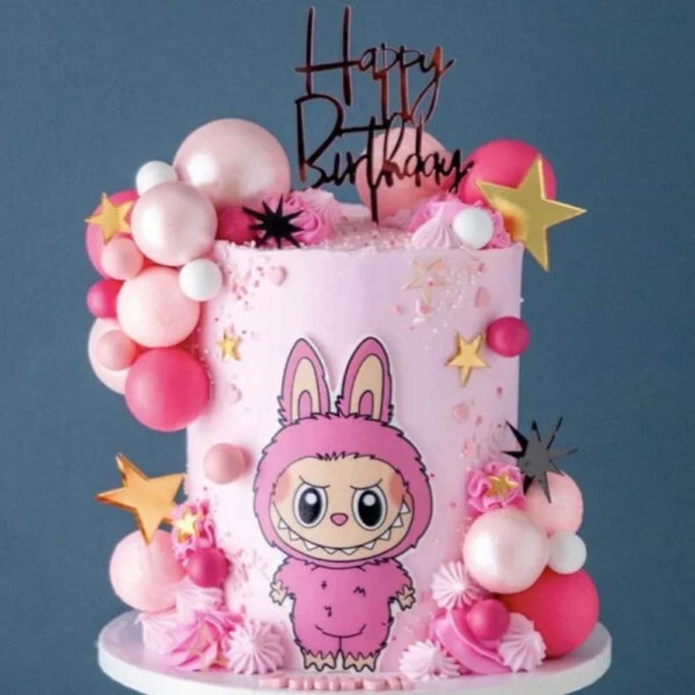 Pink Labubu Cake