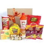 Grocery hamper pack%for kids%noodles%chocolatesrrero rocher%smack%fruit juice%biscuits%jam%pringles