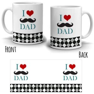 I Love Dad Round Print Mug - White