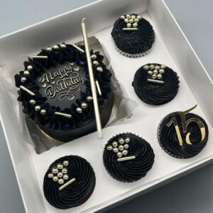 Vintage Black Bento Cake - Image 1