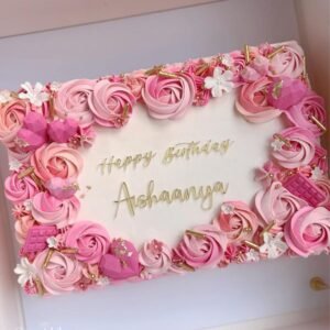 Pink Flora Cascade Cake 1kg
