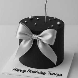 Charcoal Bow Elegance Cake - 1kg